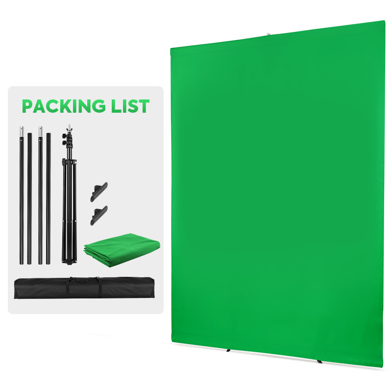 Green Screen Collapsible - Stand Kit With Green Screen Backdrop,1.5x2m