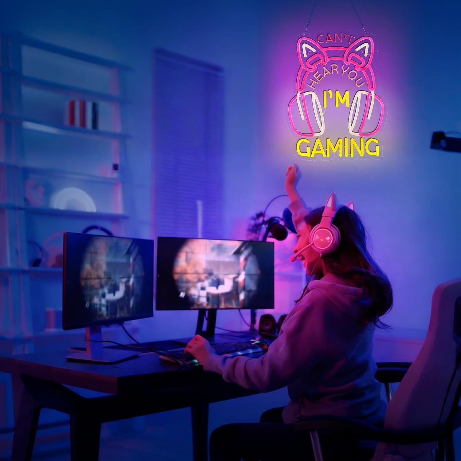 Can't Hear You I'm Gaming Neon - đánh giá và giá Esports Gaming Cafe
